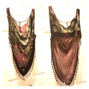 Peacock embroidered top